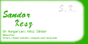 sandor kesz business card